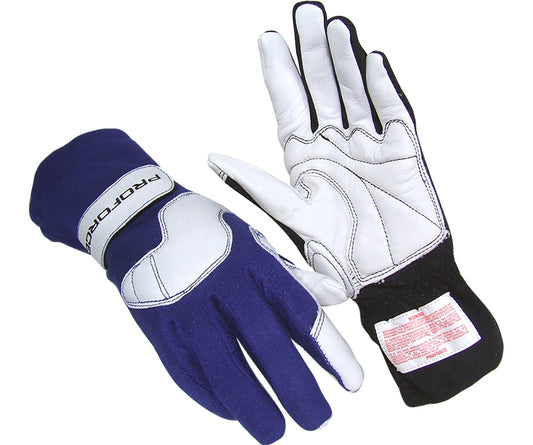 Proforce Driving Gloves, Pro 5 Racing, Double Layer, Nomex, Blue, SFI Medium, Pair