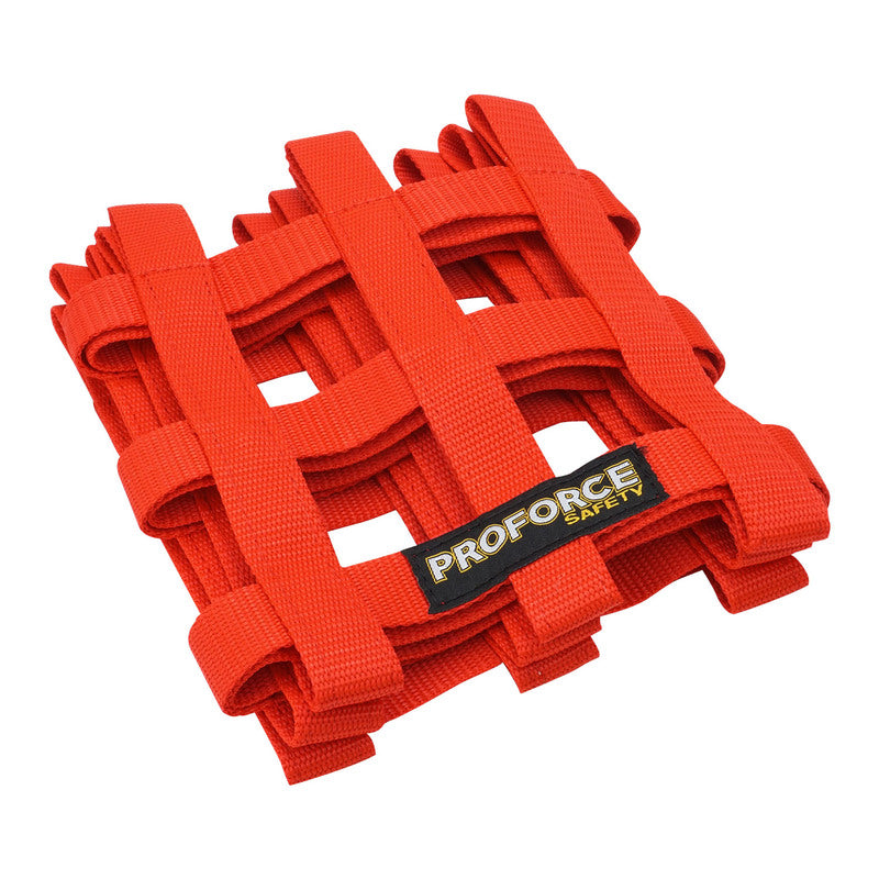 Proforce Window Net, Red, Nylon, Ribbon, Rectangle, 23 in. x 18 in.