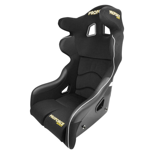 Proforce Racing Seat, FIA, Highback Bucket Competition, Glass Fiber Reinforce Plastic Lightweight, Black Velour, Each