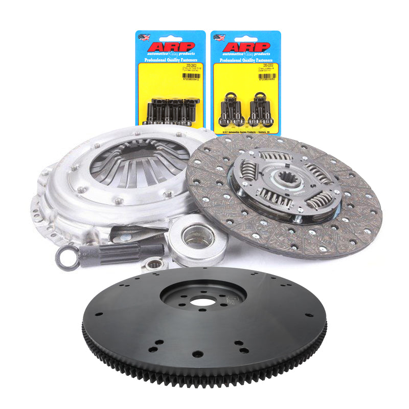 RTS Clutch & Billet Black Flywheel Assembly, Heavy Duty Clutch Kit, For Ford V8,Multi Bolt Pattern, 10-Spline, 1 1/16 in. Diameter Shaft, 11 in. Dia