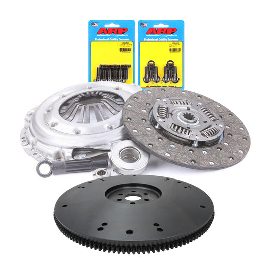 RTS Clutch & Billet Black Flywheel Assembly, Heavy Duty Clutch Kit, For Ford V8,Multi Bolt Pattern, 10-Spline, 1 1/16 in. Diameter Shaft, 11 in. Dia