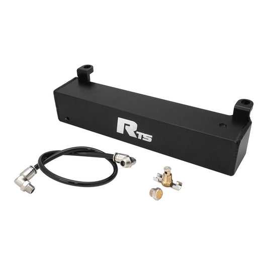 RTS Transmission Overflow Catch Can, GM Powerglide, Rectangular, 1.0L Capacity, Aluminium, Black Powdercoated