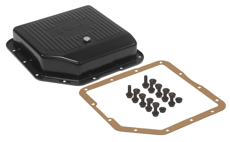 RTS Transmission Pan, Extra Capacity, Steel Ribbed, Black Powdercoated, GM Chev Holden, TH350, Each