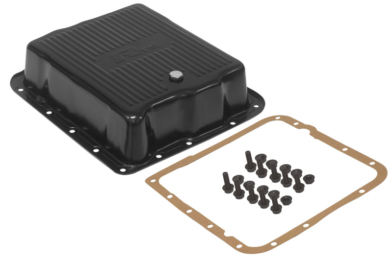 RTS Transmission Pan,  Extra Capacity, Ribbed Black Powdercoat, GM, Chev Holden, Commodore 700R4, 4L60, 4L60E, Each