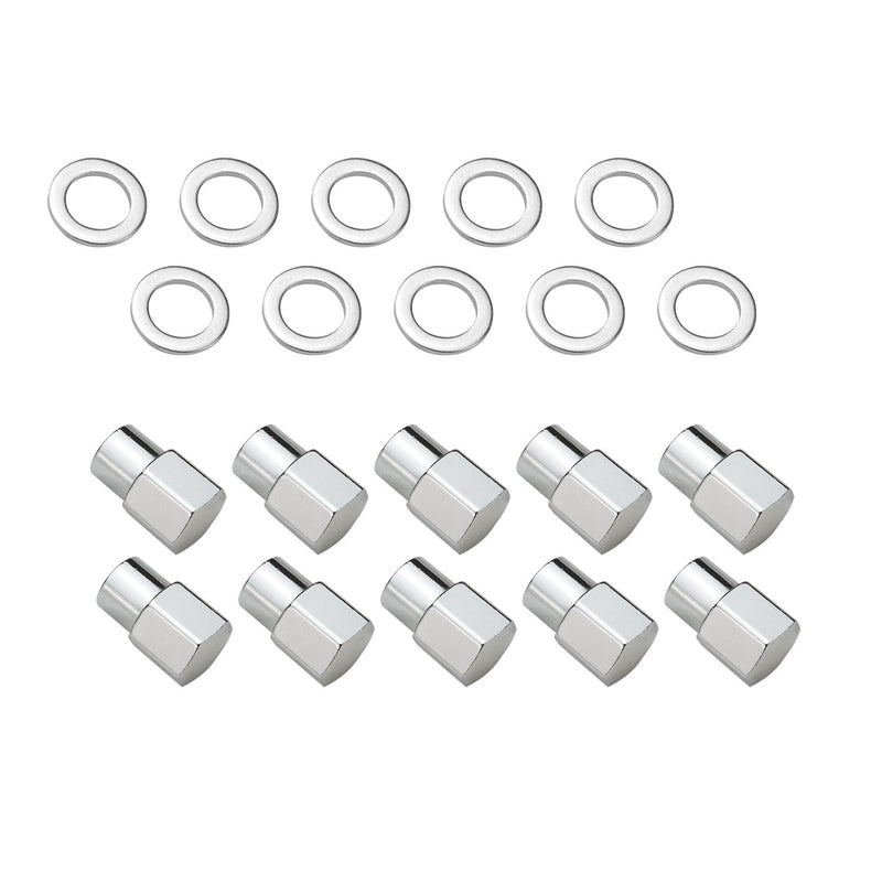 Wheel Lug Nut Kit,, Chrome Dome Medium Mag, Length 1.38, 7/16, 0.55 Shank, Set of 10