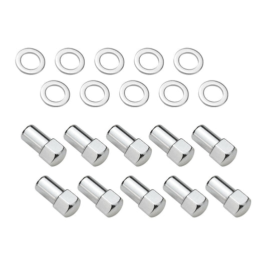 Wheel Lug Nut Kit Chrome, Street Pro 007 Dome head, length 1.70, 1/2, 1.00 inch shank, Set of 10