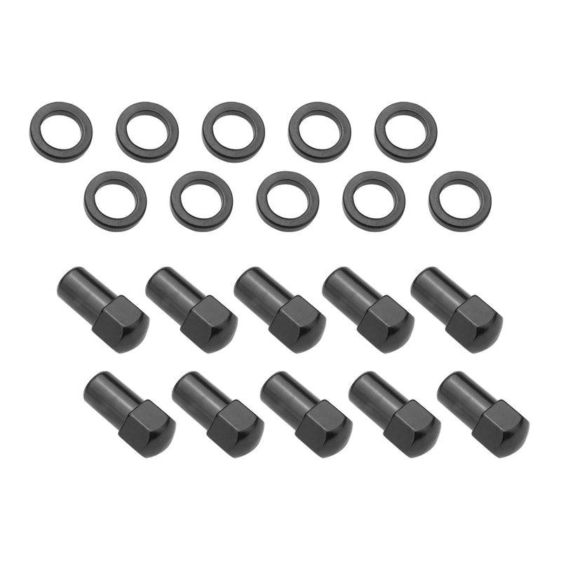 Wheel Lug Nut Kit Black, Street Pro 007 Dome head, length 1.70, 12 x 1.5, 1.00 inch shank, Set of 10