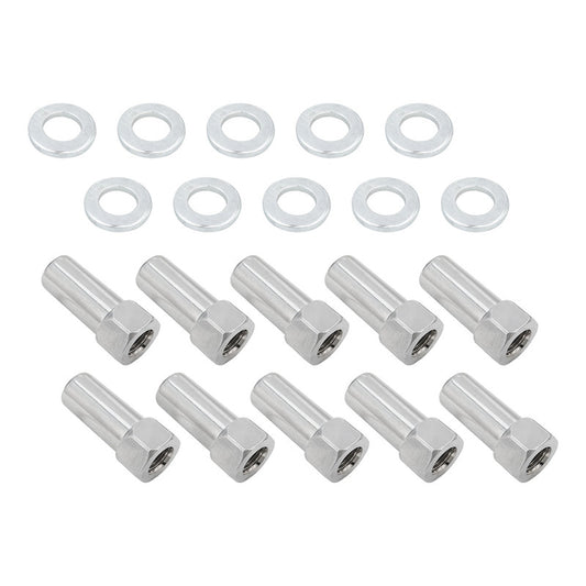 Wheel Lug Nut Kit, Chrome, Cragar, Weld, SST Open End Mag, Length, 1.91, 1/2', 1.380 inch Shank, Set of 10