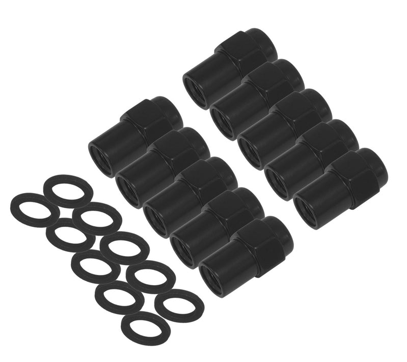 Wheel Lug Nut Kit, Black 002 Streetpro Mag, Length 1.56, 1/2,  .700 shank, Set of 10