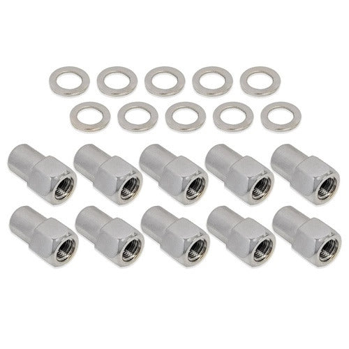 Wheel Lug Nut Kit, Chrome 002 Streetpro Open End Mag, Length 1.46, 1/2,  .700 shank, Set of 10