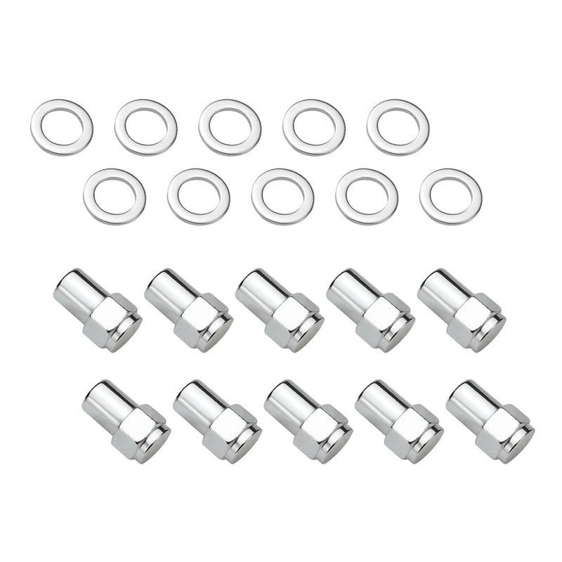 Wheel Lug Nut Kit, Chrome 002 Streetpro Mag, Length 1.56, 1/2,  .700 shank, Set of 10