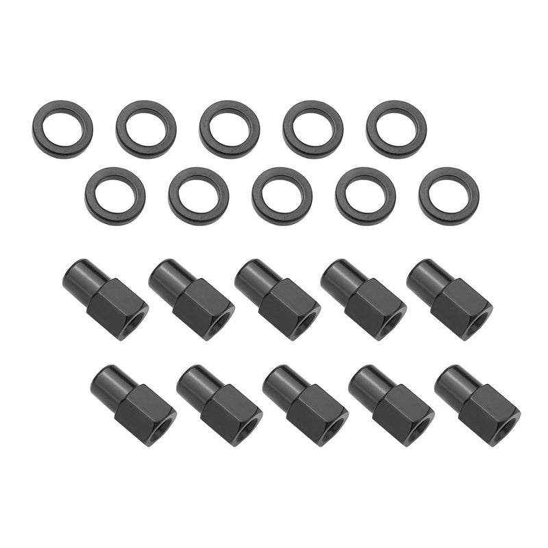 Wheel Lug Nut Kit, Black 002 Streetpro Open End Mag, Length 1.46, 7/16,  .700 shank, Set of 10