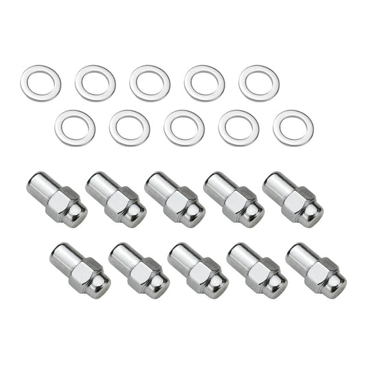 Wheel Lug Nut Kit, Chrome 002 Streetpro Mag, Length 1.56, 7/16,  .700 shank, Set of 10