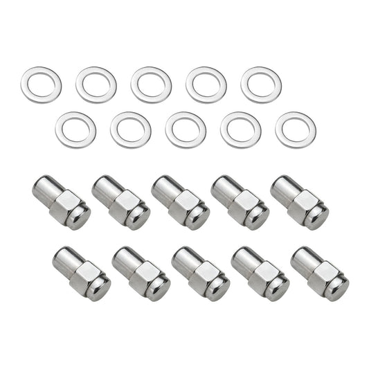 Wheel Lug Nut Kit, Chrome 002 Streetpro Mag, Length 1.56, 12 x 1.5,  .700 shank, Set of 10