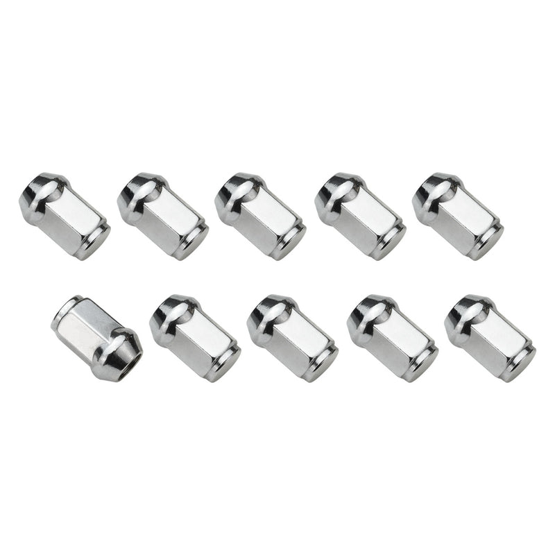 Streetpro Wheel Lug Nut Kit Chrome, Acorn Bulge, length 1.42, 1/2 inch, Set of 10