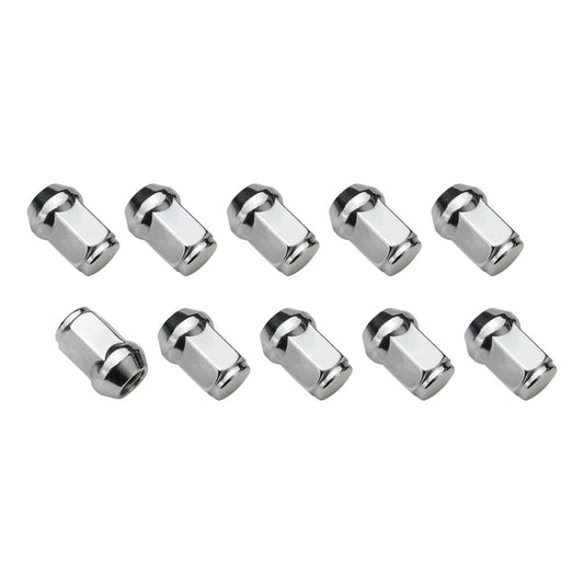 Wheel Lug Nut Kit Chrome, Acorn Bulge, length 1.42, 7/16 inch, Set of 10