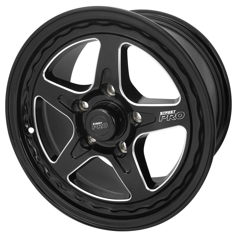 Street Pro ll V Convo Pro Wheel Black 15x8 in. For Holden Commodore Bolt Circle 5 x 120mm (+42) 6.15 in. Back Space