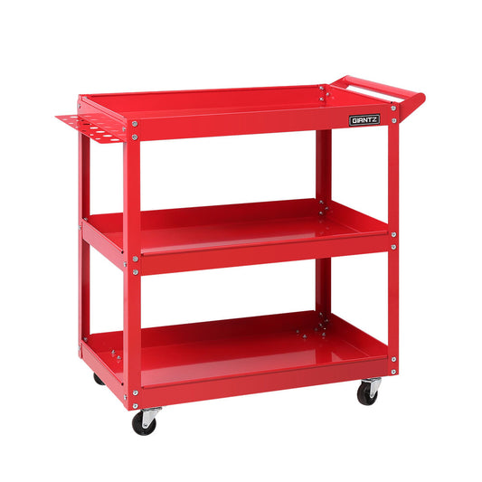 Giantz 3-Tier Tool Cart Trolley Workshop Garage Storage Organizer Red