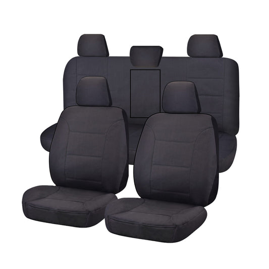 Seat Covers for TOYOTA HILUX 08/2015 - ON DUAL CAB UTILITY FR 40/60 SPLIT BASE WITH A/REST CHARCOAL CHALLENGER