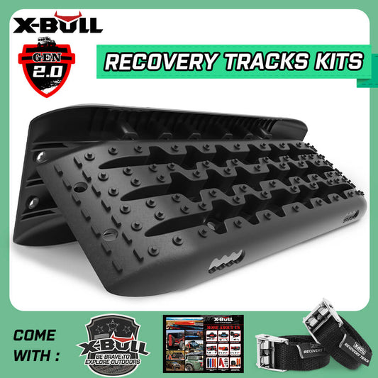 X-BULL KIT1 Recovery track Board Traction Sand trucks strap mounting 4x4 Sand Snow Car BLACK