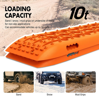 X-BULL KIT1 Recovery track Board Traction Sand trucks strap mounting 4x4 Sand Snow Car ORANGE