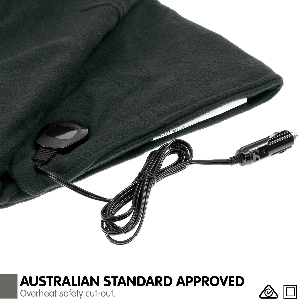 Laura Hill Heated Electric Car Blanket 150x110cm 12v - Black