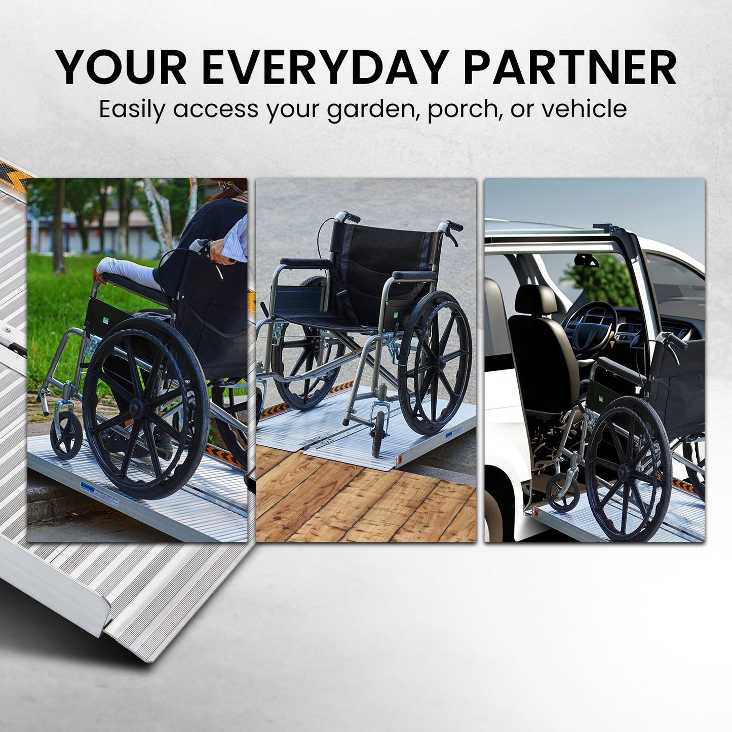 Rigg Aluminium Foldable Wheelchair Ramp With Handle - 3ft