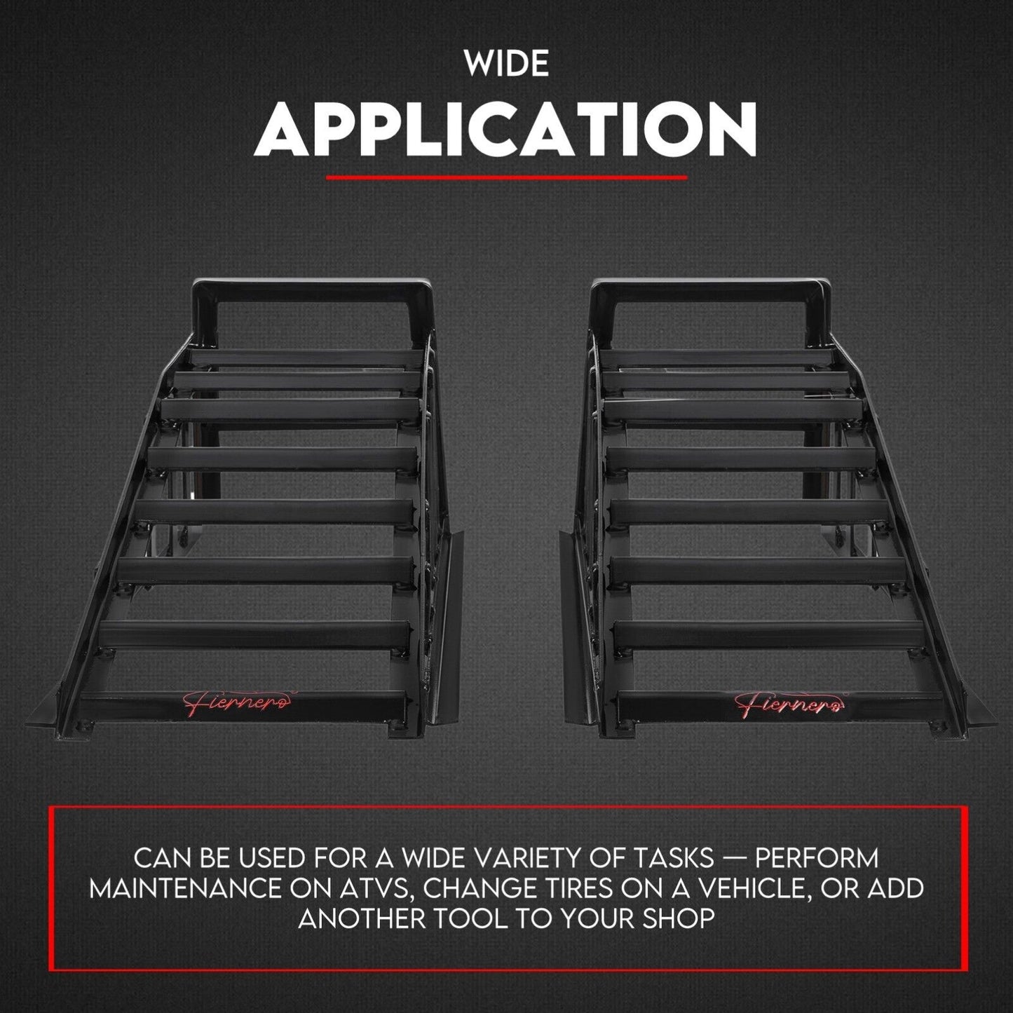 Heavy Duty Portable Car Loading Ramp Set 2000kg Maintenance Steel Frame Pair