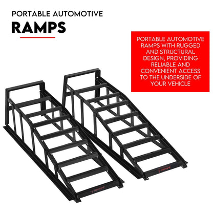 Heavy Duty Portable Car Loading Ramp Set 2000kg Maintenance Steel Frame Pair