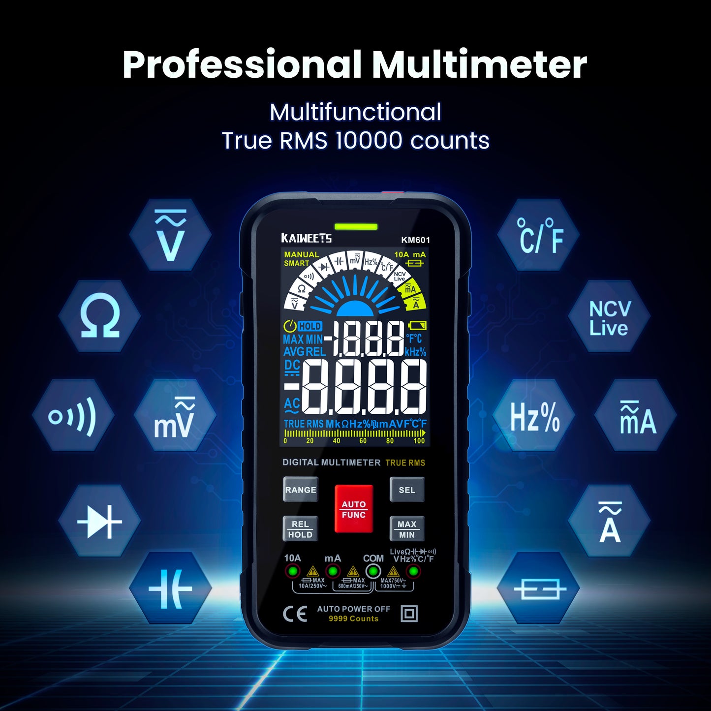 KAIWEETS Digital Multimeter Voltmeter Smart Electrical Tester