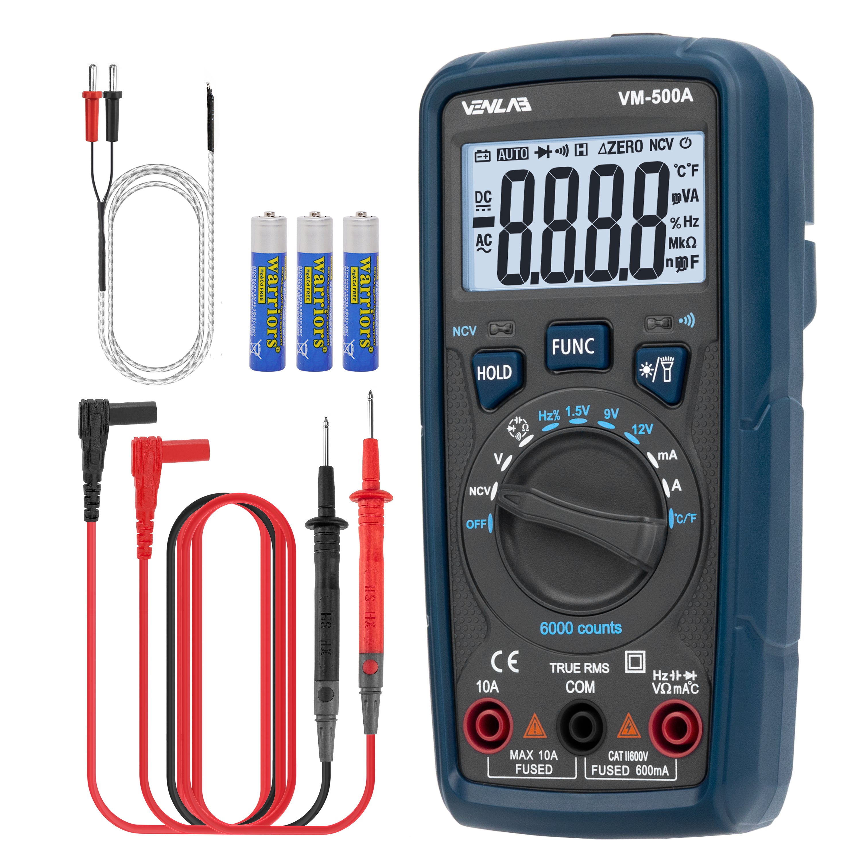 Virtual Multimeter VENLAB Digital Multimeter VM500A TRMS 6000 Counts Volt Ohm Amp Continu ...