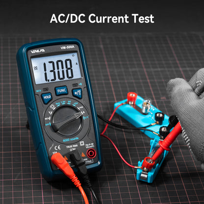 VENLAB Digital Multimeter VM500A TRMS 6000 Counts Volt Ohm Amp Continuity Meter