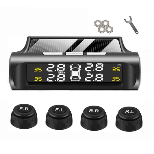 Solar Wireless TPMS Car Tire Tyre Pressure Monitor Monitoring System 4 Sensors