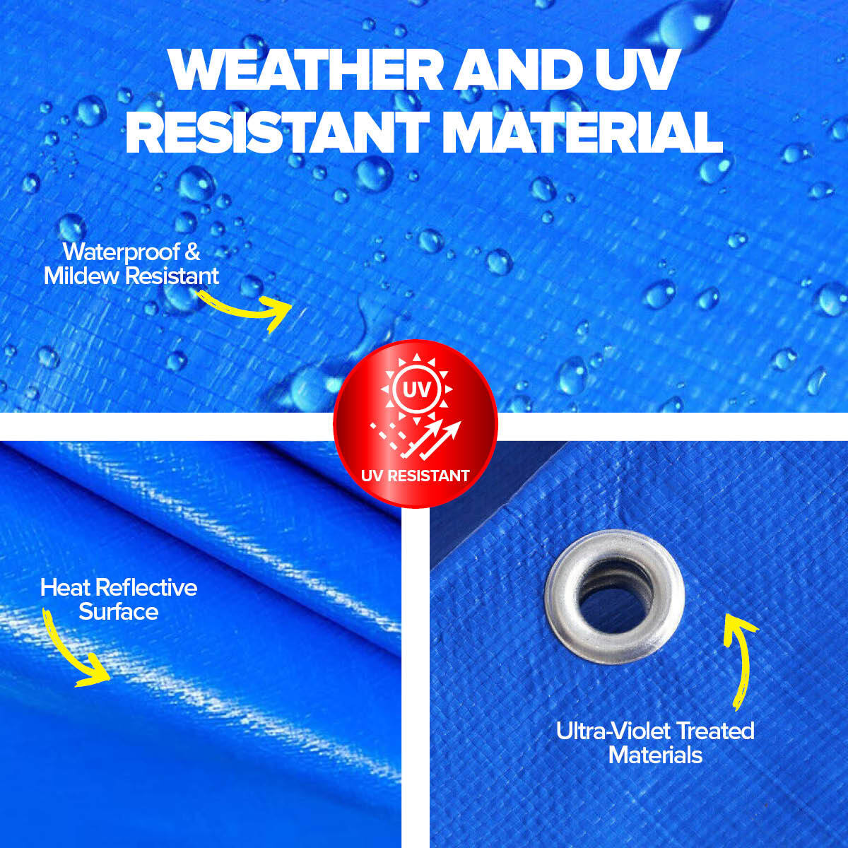 Handy Hardware Tarpaulin UV Resistant Waterproof Strong Durable 9m