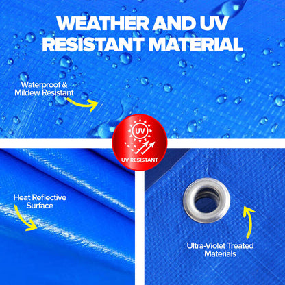 Handy Hardware Tarpaulin UV Resistant Waterproof Strong Durable 9m